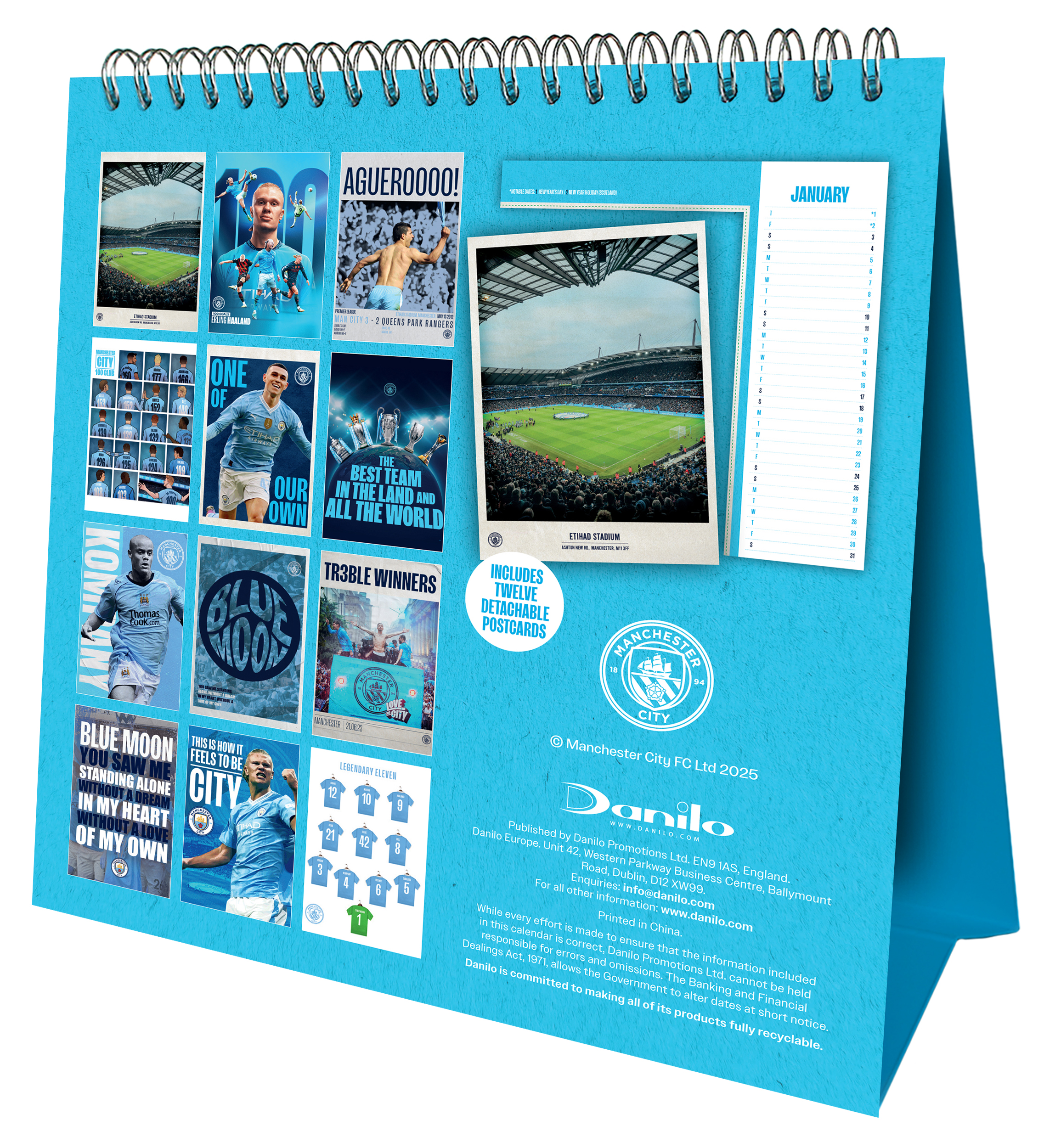 81226 Manchester City 2026 Desk Easel 3D BACK