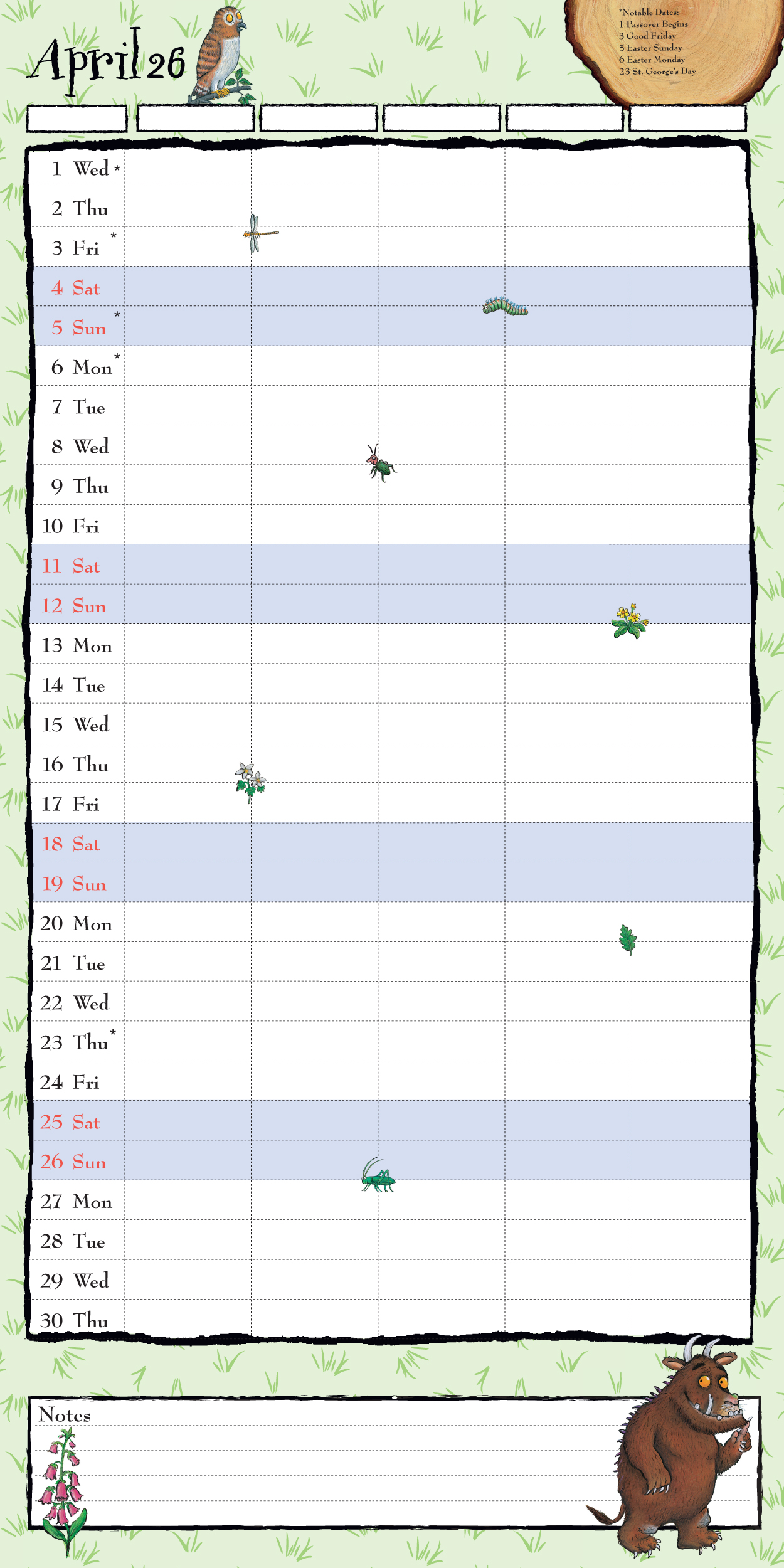 76716_Gruffalo_Family-Organiser_12x12_PF-Cal+FLAP-2026.indd