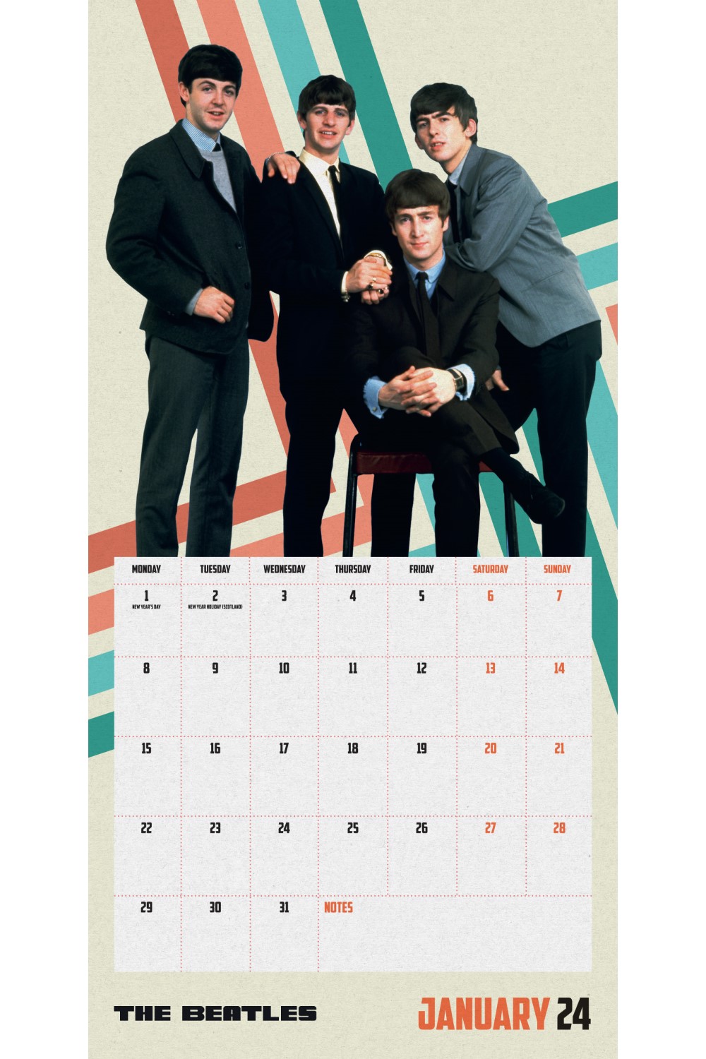 The Beatles 2024 Square Wall Calendar Grange Communications