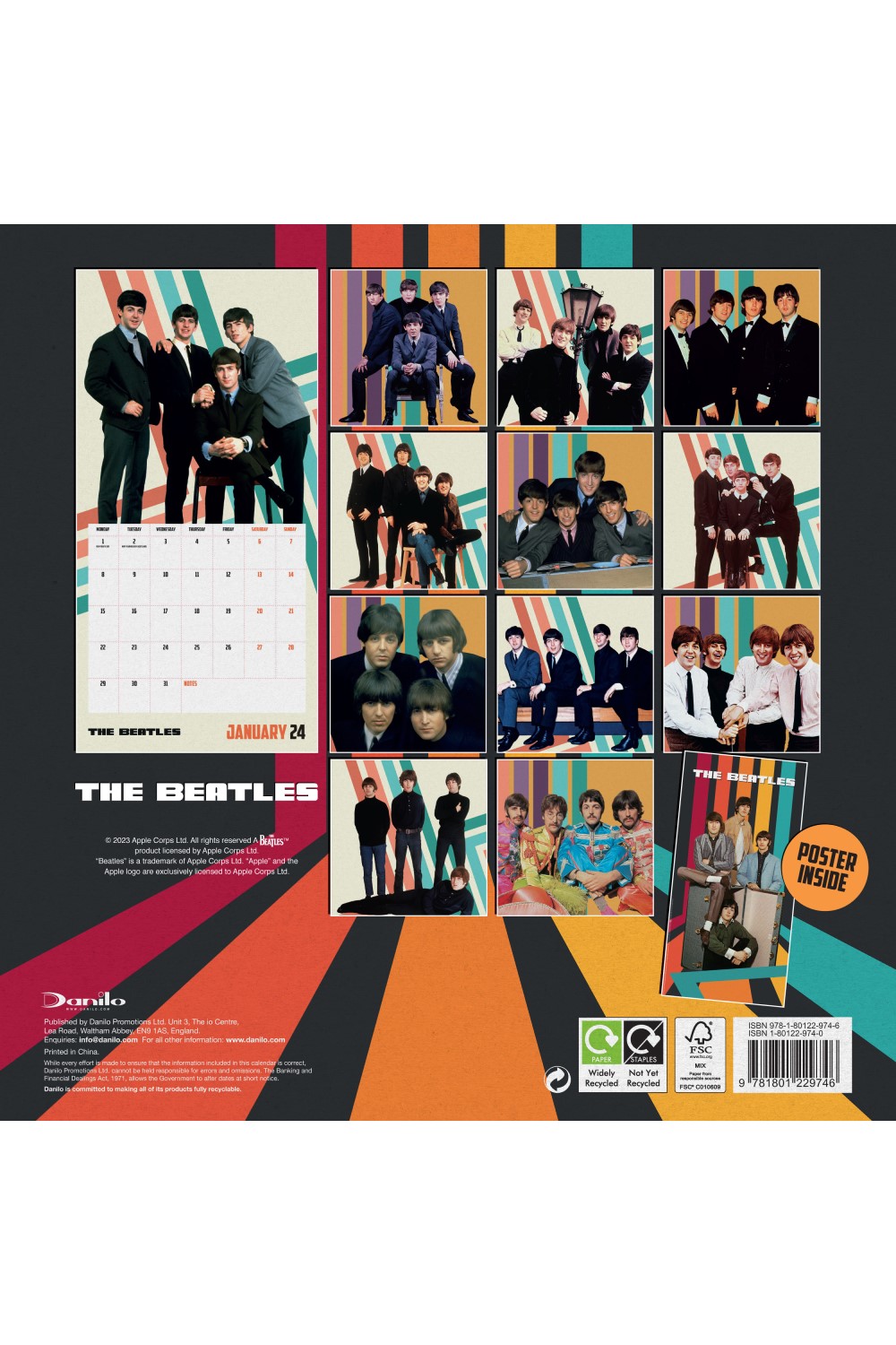 The Beatles 2024 Square Wall Calendar Grange Communications