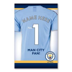 Manchester City Number 1 Fan Personalised Father's Day Card