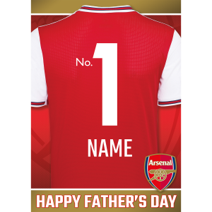 Personalised Arsenal Shirt Father's Day Card options