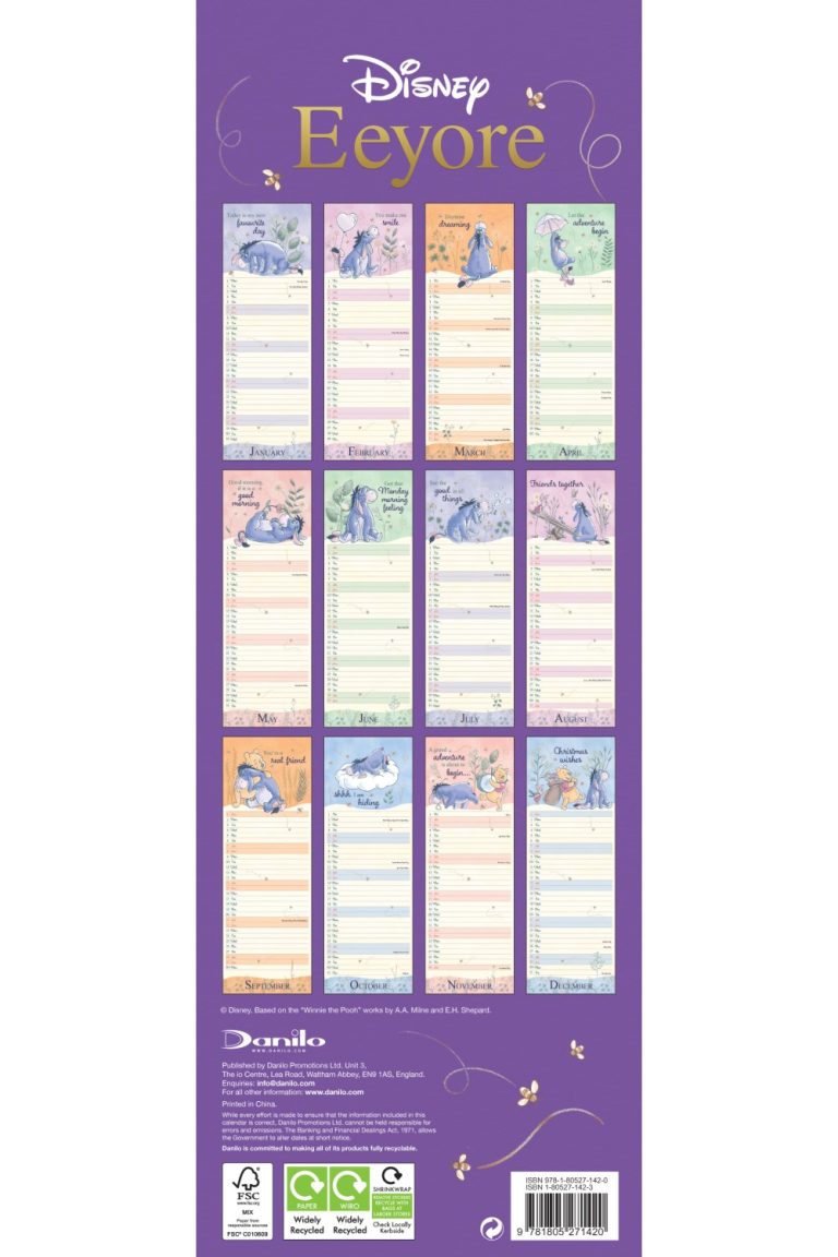 Eeyore Slim Wall Calendar 2025 Grange Communications