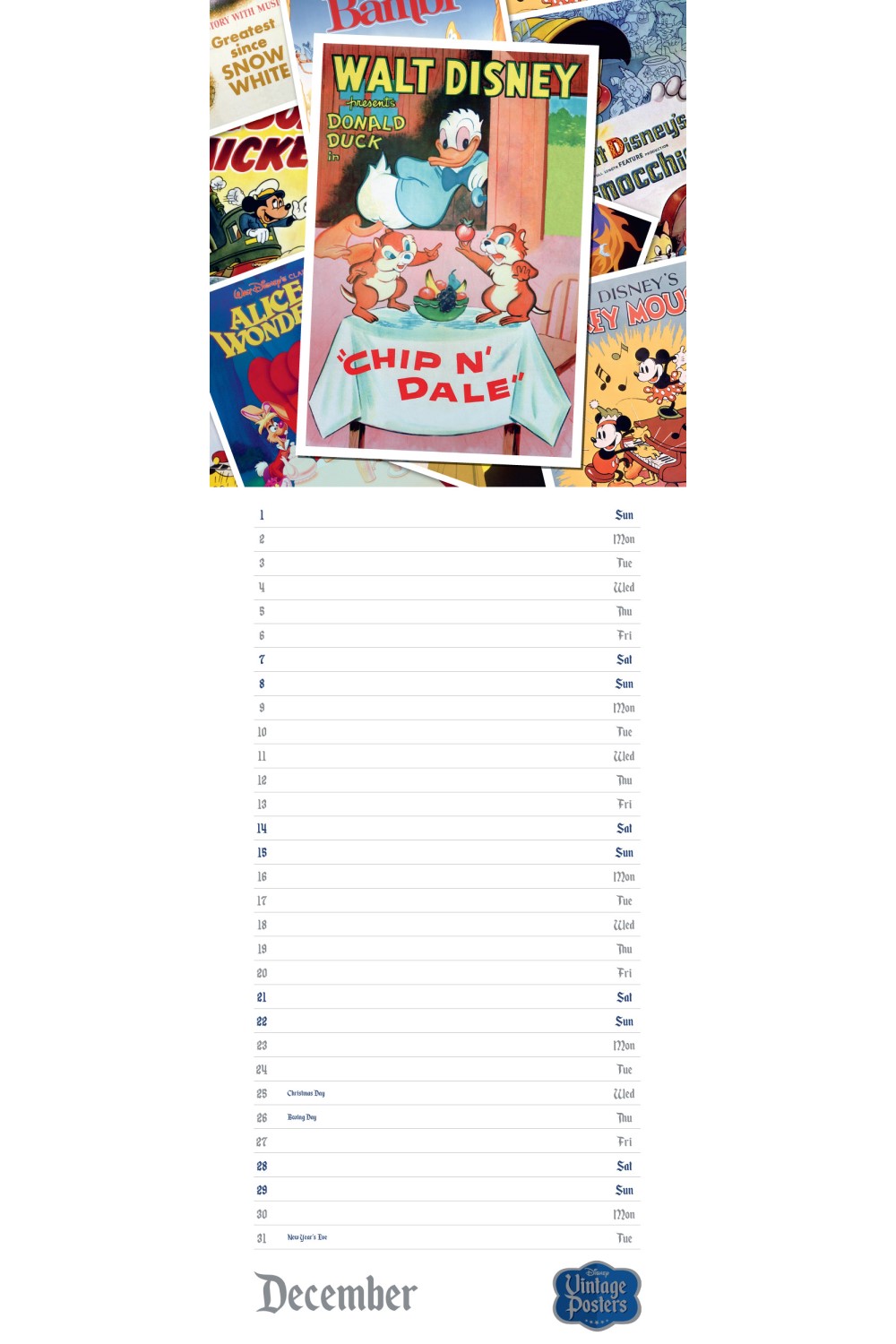 Disney Vintage Posters 2024 Slim Wall Calendar Grange Communications
