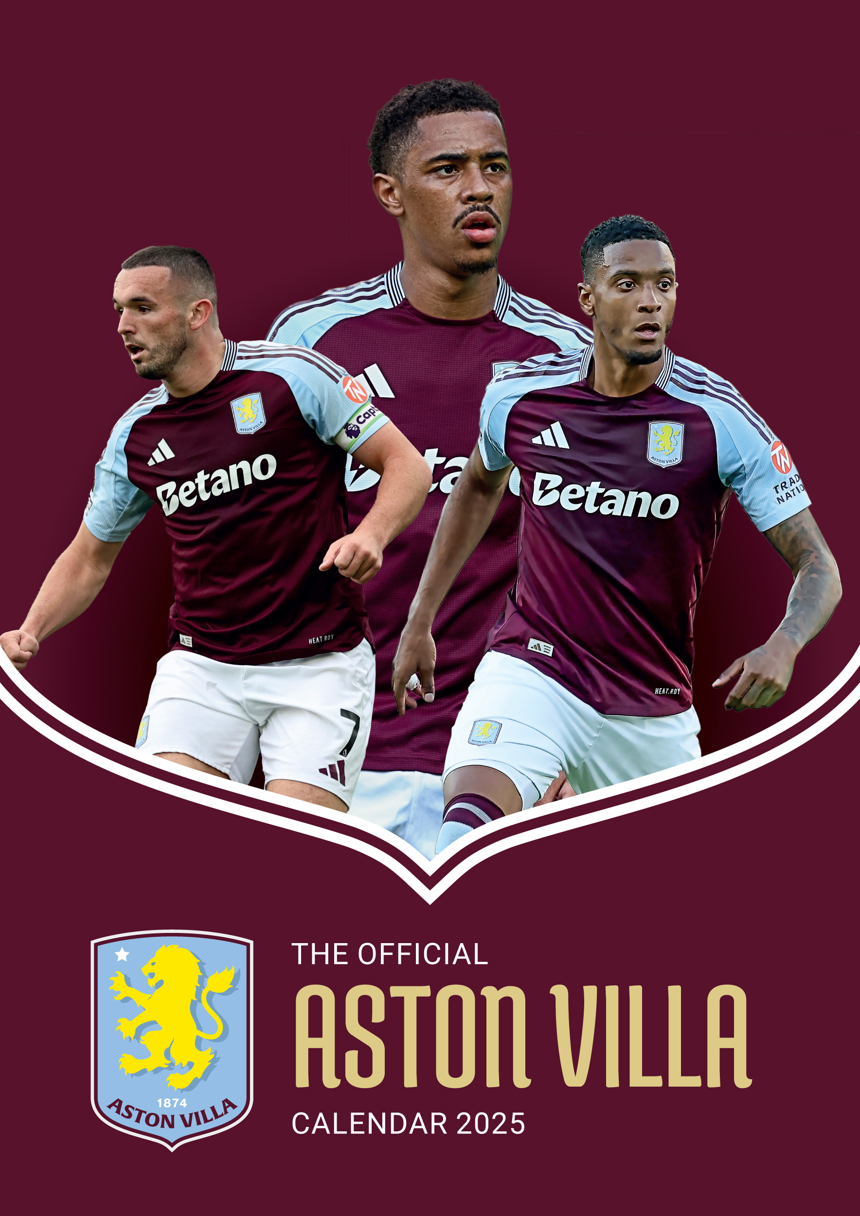 Aston Villa A3 Wall Calendar 2025 Grange Communications