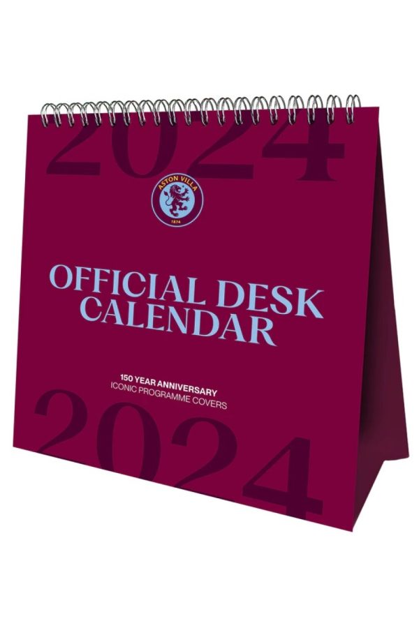 Official Aston Villa Desk Easel Calendar 2024 Grange Communications