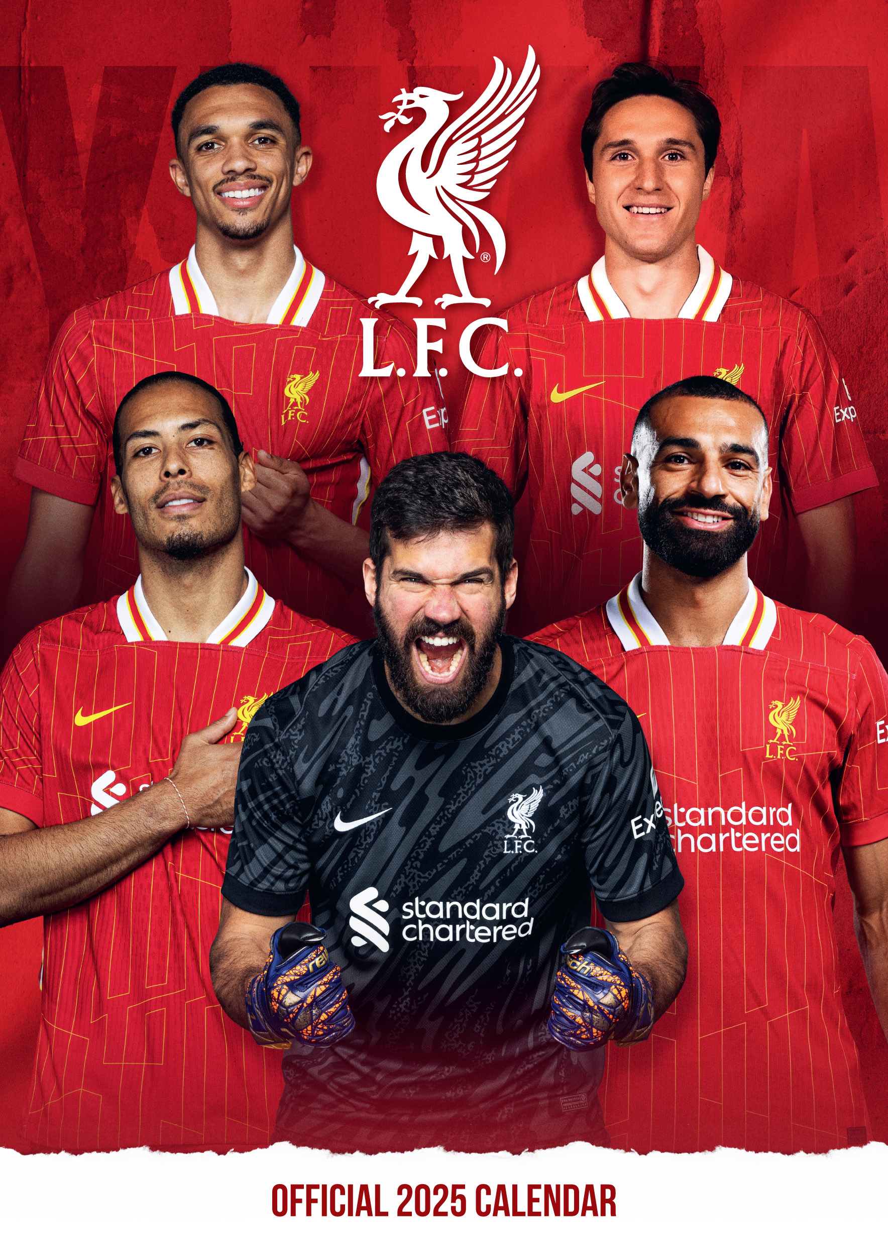 Liverpool FC A3 Wall Calendar 2025 Grange Communications