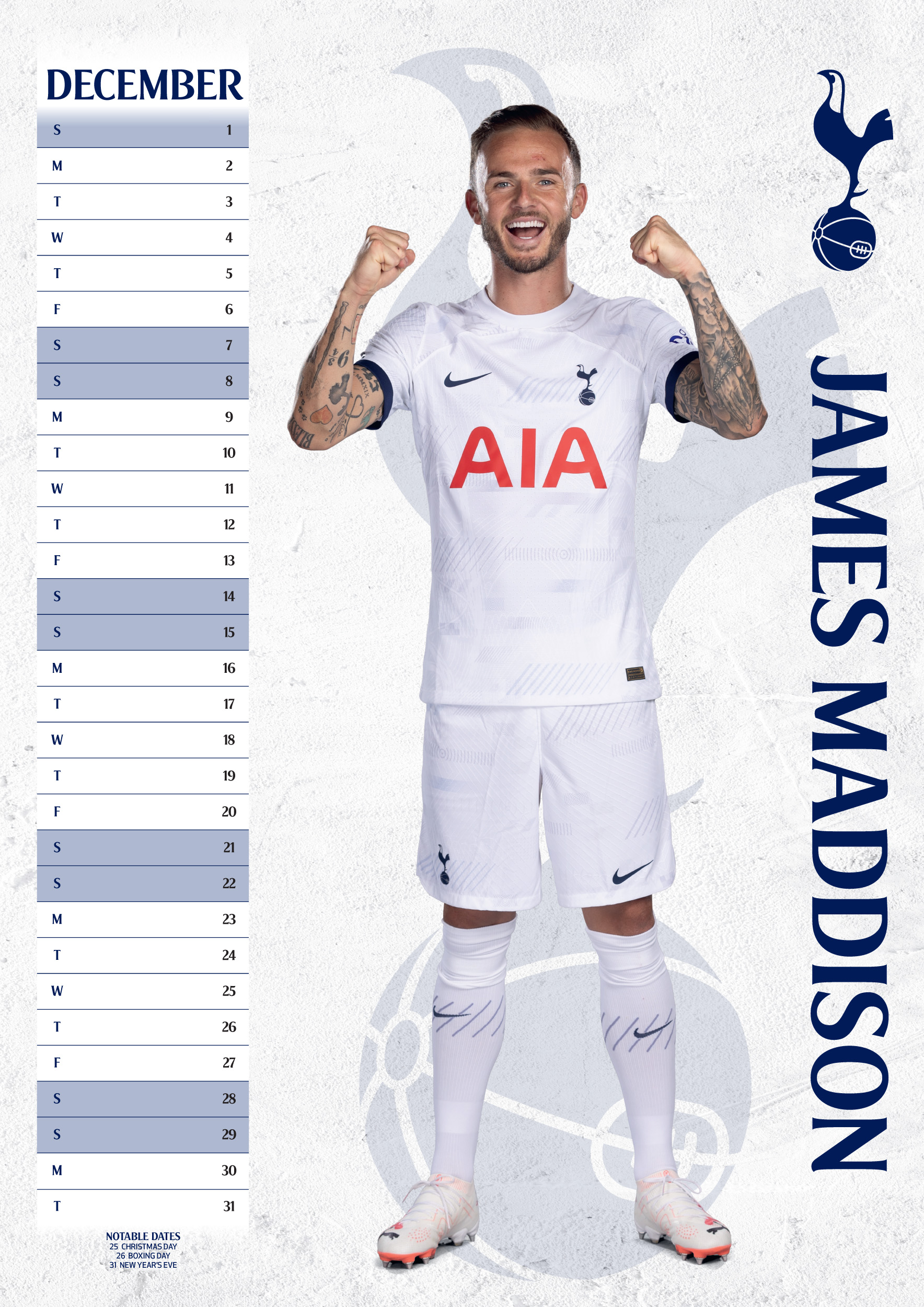 Tottenham Hotspur FC Football Player Father's Day Card For Dad