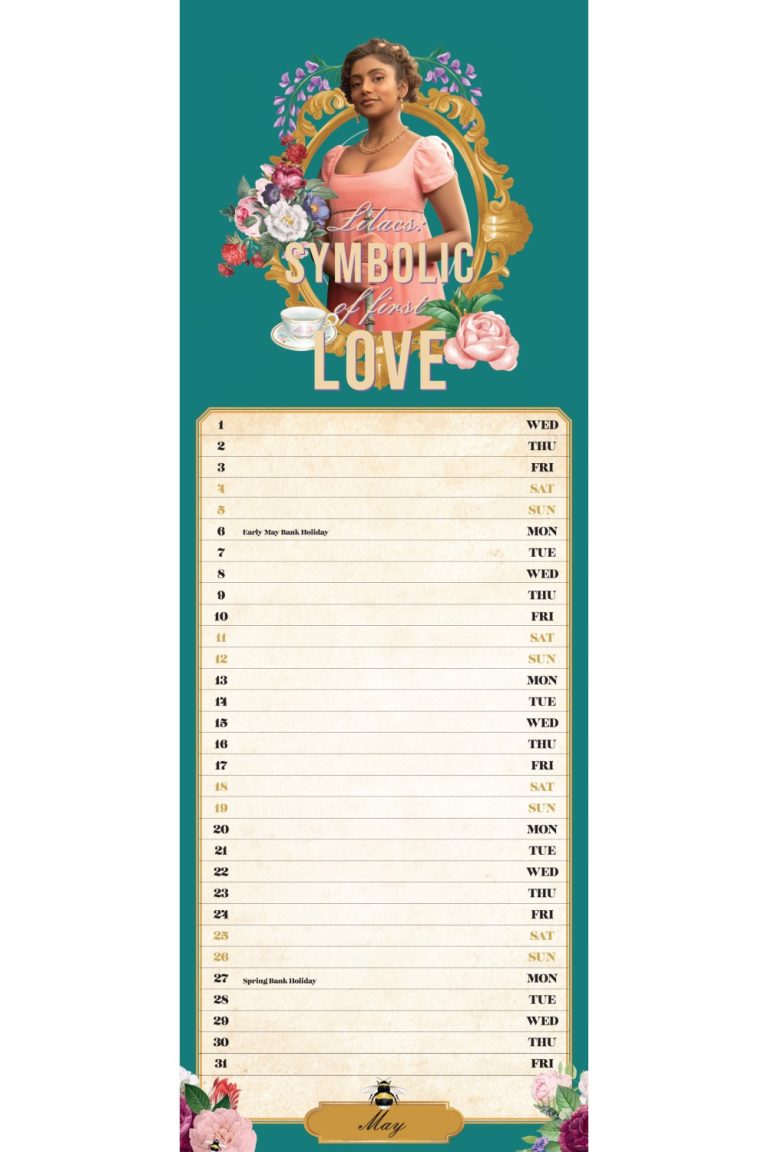 Bridgerton Slim Wall Calendar 2024 Grange Communications