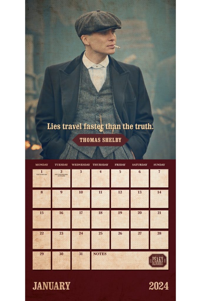 Peaky Blinders Square Wall Calendar 2024 Grange Communications