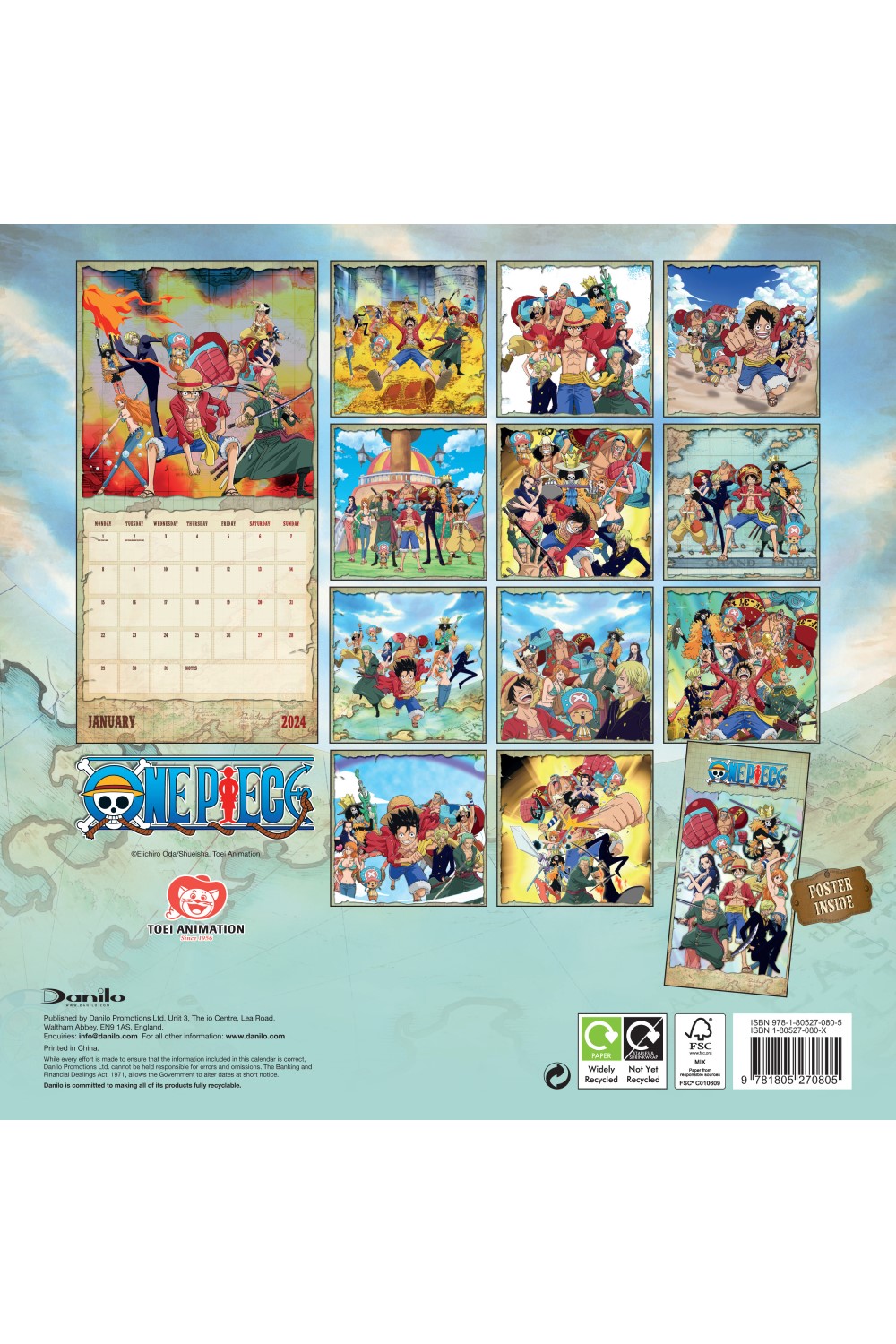 One Piece Anime Square Wall Calendar 2024 Grange Communications