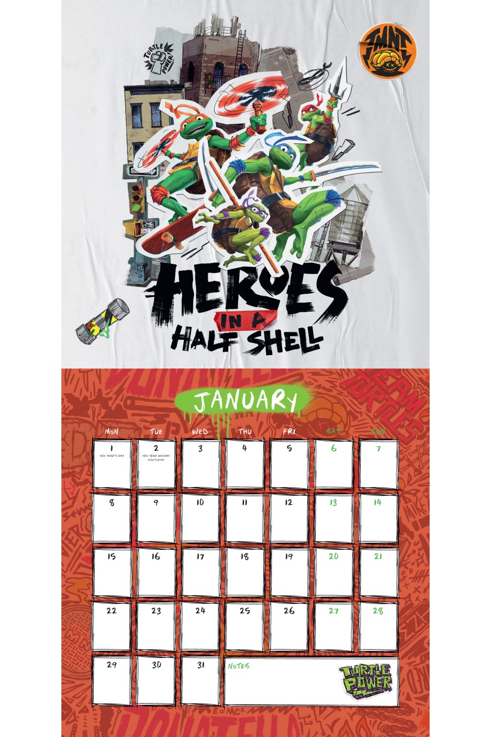 Teenage Mutant Ninja Turtles 16-Month 2024 Wall Calendar