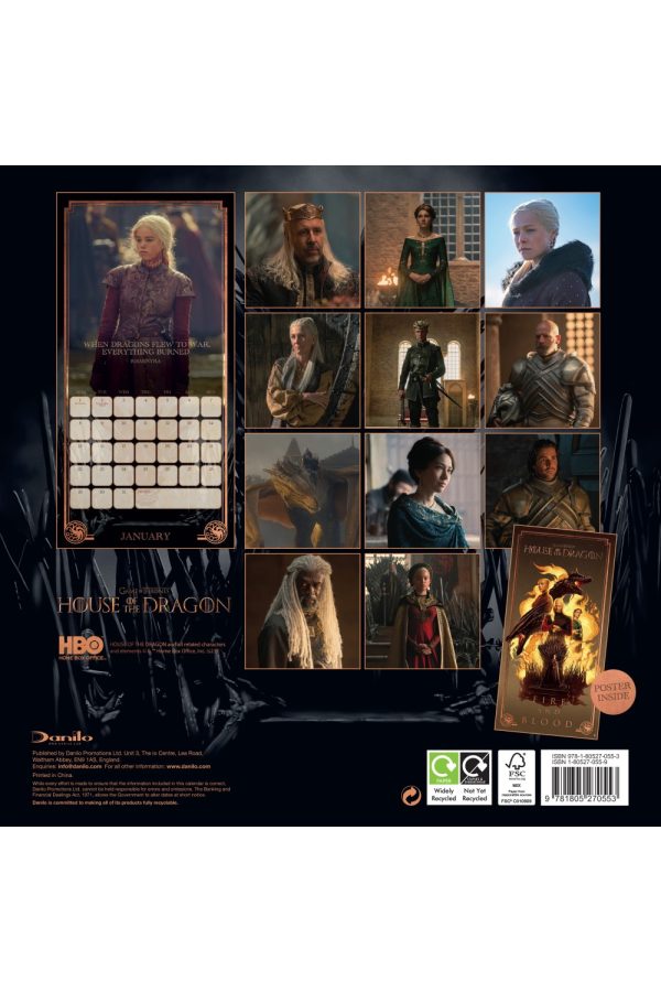 House of the Dragon Square Wall Calendar 2024 Grange Communications