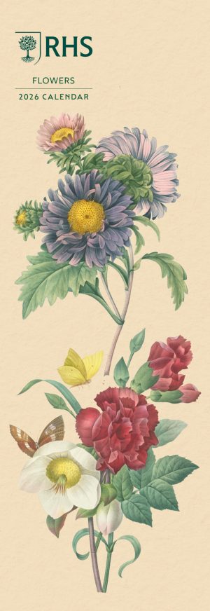RHS Flowers Slim Wall Calendar 2026