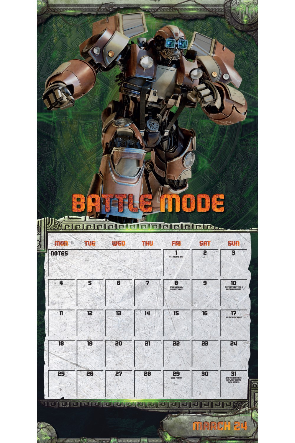 Transformers Square Wall Calendar 2025 Grange Communications