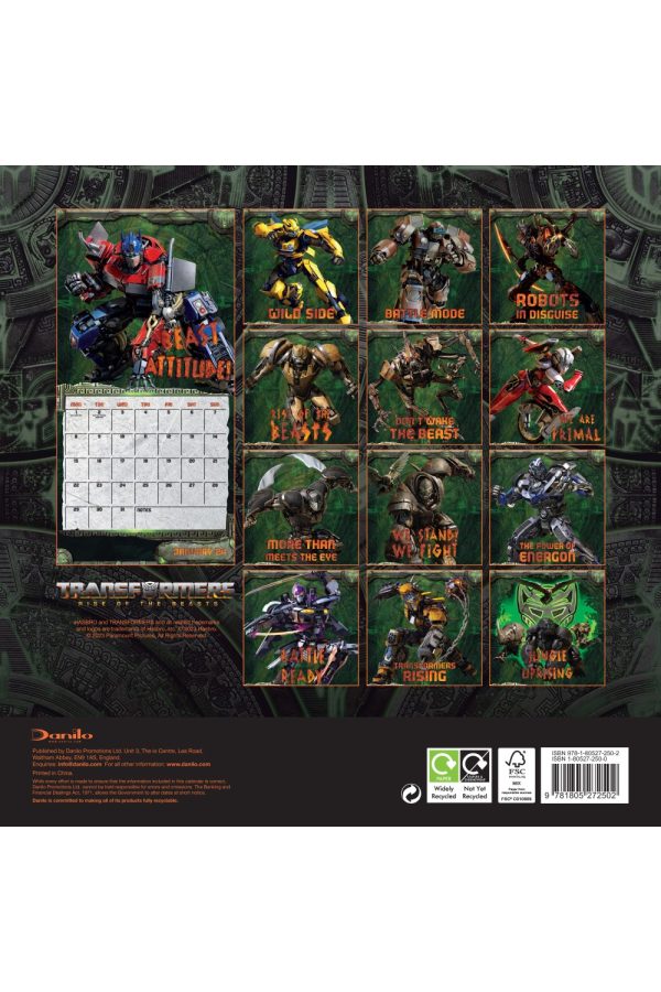 Transformers Square Wall Calendar 2024 Grange Communications