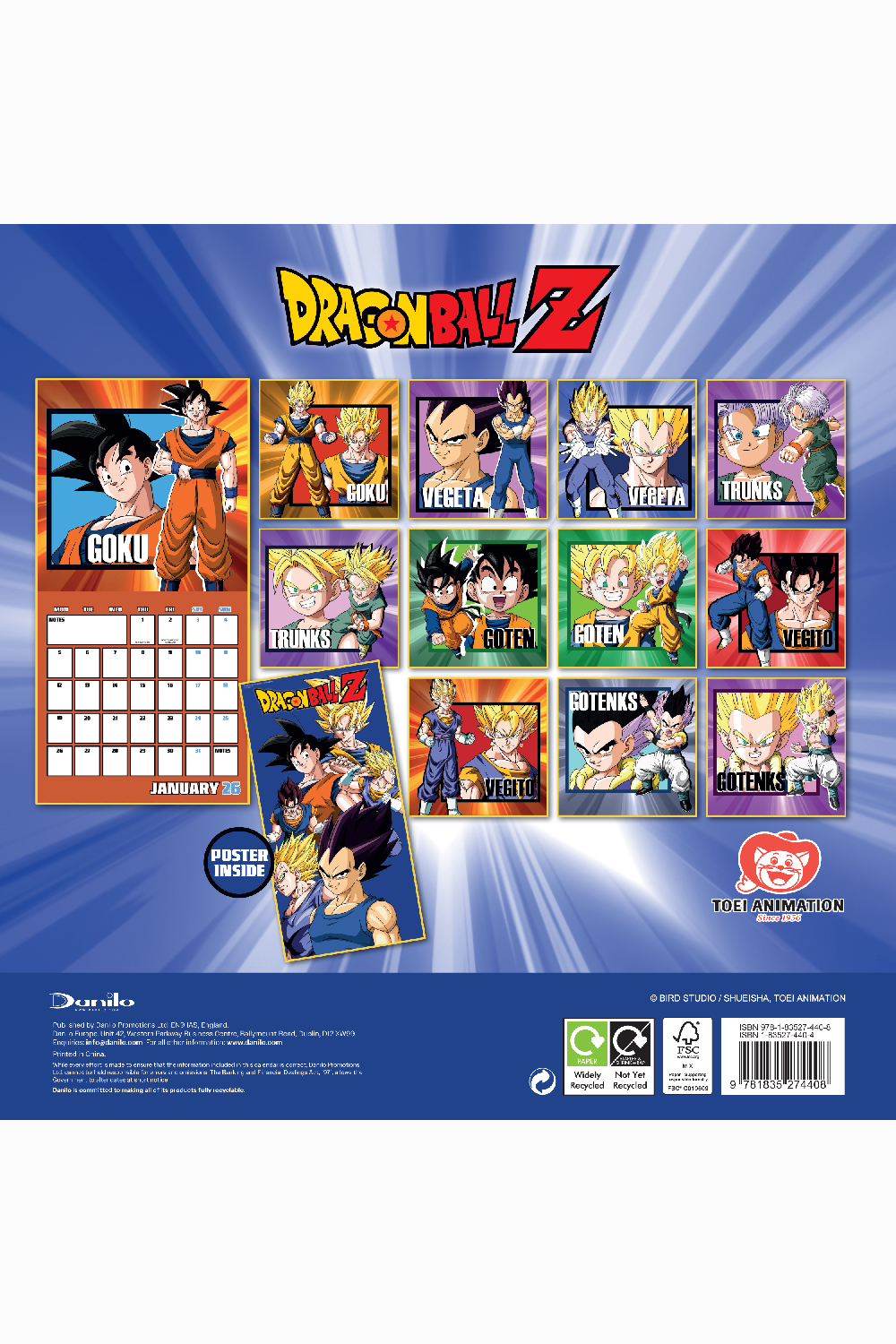 DRAGONBALL Z - 12x12 CAL 2026-back
