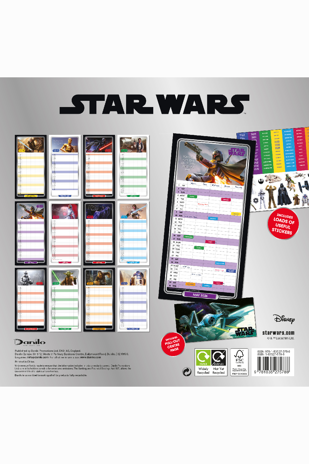 STAR WARS - FAMILY ORGANISER - 295x295mm CAL (PF) 2026-back