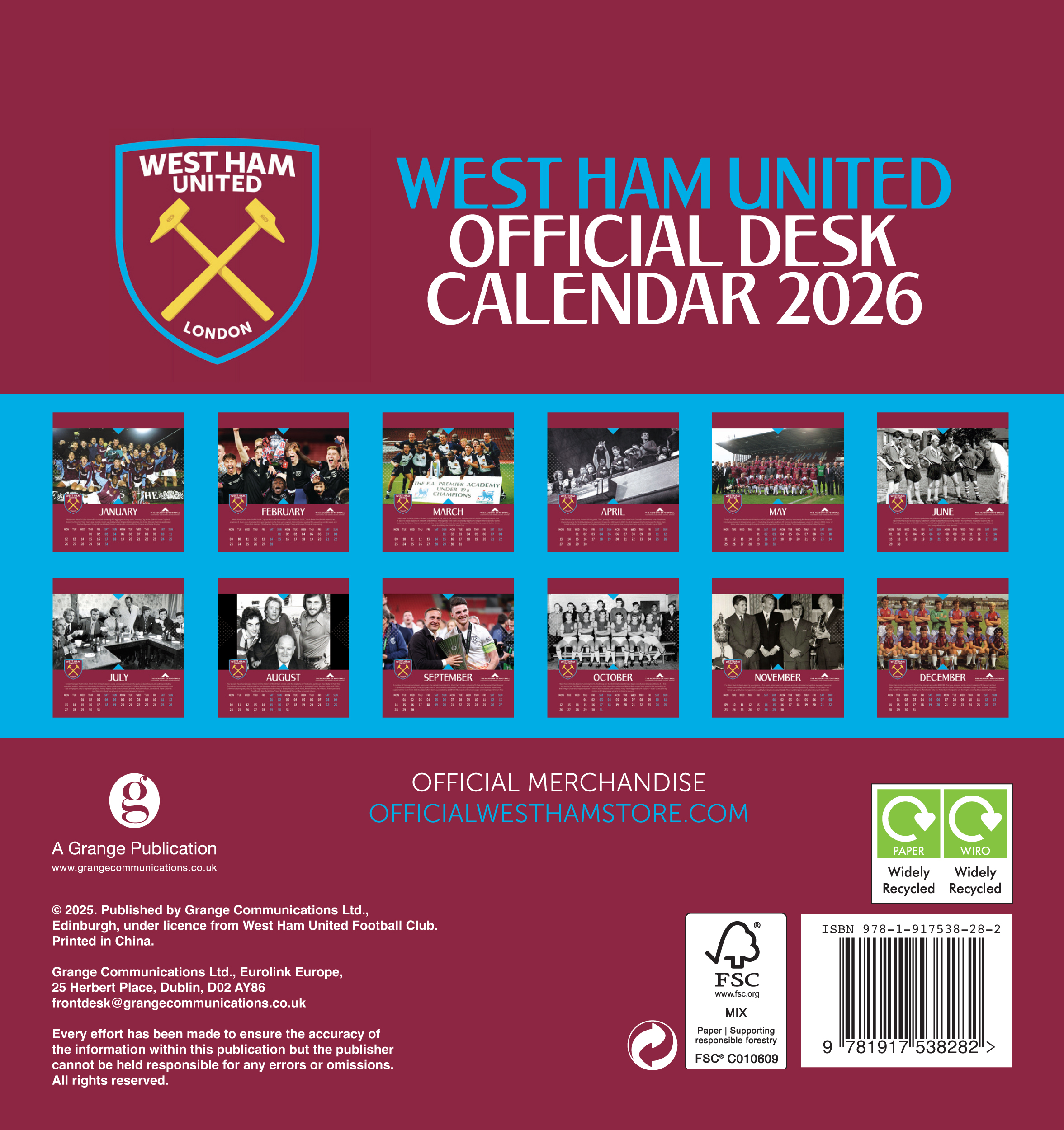West Ham Desk Calendar.indd